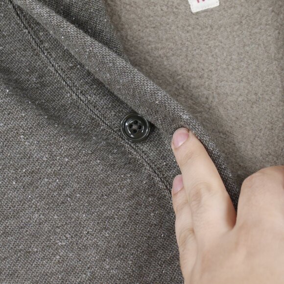 J crew cardigan Mens medium Vintage fleece shawl collar button up cotton blend - Picture 4 of 10